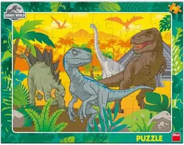Dino rėmelio dėlionė 40 vnt, Dinozaurų pasaulis