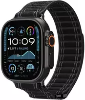 „Spigen Fabric Band“ apyrankė (su lipduku ir kilpa), juoda - Apple Watch 49mm/46mm/45mm/44mm