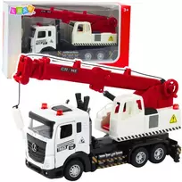 Lean Toys Vaikiškas kranas sunkvežimis su metaline kabina ir reguliuojama strėle