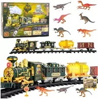 Lean Toys Elektrinis traukinys su dinozaurais ir nuotolinio valdymo pultu