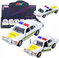 Lean Toys Policijos automobilis metalinis 1:32 su atidaromomis durimis 13 cm