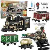 Lean Toys Elektrinis traukinys RC su šviesomis, garsais ir dūmais 206 cm 24 vnt.