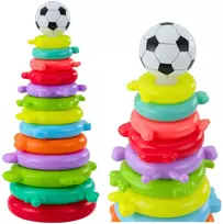 Lean Toys Piramidė dėlionė su kamuoliuku ir lipdukais 42.5x18 cm