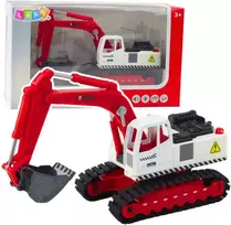 Lean Toys Vikšrinis ekskavatorius su metaliniu kaušu ir šviesos bei garso efektais
