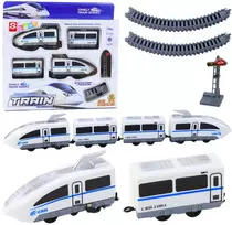 Lean Toys Elektrinis traukinys City Express su 13 dalių bėgiais