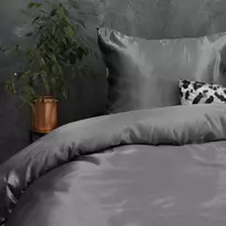 Patalynės komplektas Dirbtinio šilko patalynė Sleeptime Beauty Skin Care antracito spalvos 140x200 cm viengulis