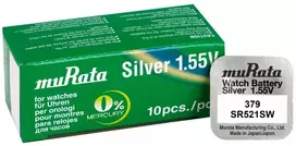 Baterija - Murata 379 (SR521SW) 1.55V 2.2mm x 5.8mm Sidabro Oksidas