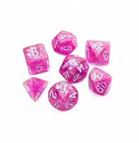 Gamegenic Saldainių stiliaus serija – RPG kauliukų rinkinys – aviečių spalvos