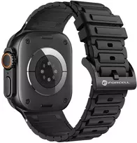 „Apple Watch“ dirželis Forcell F-Design FA06 silikoninis dirželis su skylutėmis, 38 / 40 / 41 mm, juodas