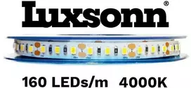 Bikuvalt 16W/m LED juosta LUXSONN, DC 24V, 160 LED/m, 4000K, IP20, BRIDGELUX diodai, 5m ritė