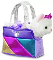 Fancy Pals Išskirtinis Pal – pliušinis žaislas princesė katytė su rožine karūna vaivorykštės maišelyje, 20 cm, ekologiškas