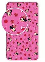 Prześcieradło bawełniane su gumką 90x200 Myszka Mini 2888 Minnie Mouse vaikams JF24