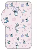 Prześcieradło bawełniane su gumką 90x200 Lilo and Stitch rožinė vaikams JF24