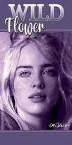 Rankšluostis Ręcznik plażowy 70x140 Billie Eilish violetinė bawełniany Kids25
