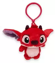 Disney Lilo ir Stitch rožinė raudona 3D pliušinė figūrėlė su pakabuku, krepšio pakabuku 12 cm