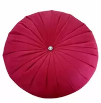 Apvali dekoratyvinė pagalvėlė iš pliušinio veliūro, raudona, 35 cm