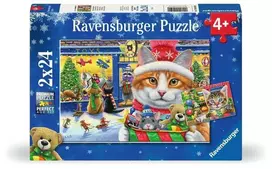 Ravensburger Dėlionė 2x24 vnt. - Kalėdiniai kačiukai