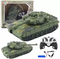Lean Toys Nuotoliniu būdu valdomas tankas T90 1:18