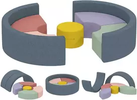 Aosom Minkštų statybinių blokų rinkinys, 107x107x30 cm, įvairiaspalvis, putplastis