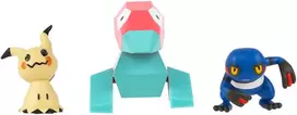 Pokémon - kovos figūrėlių 3 vnt. pakuotė - Mimikyu, Porygon ir Croagunk (PKW4091)