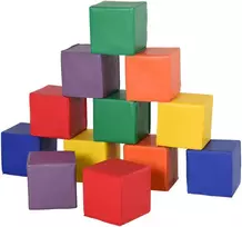 Aosom Putų statybinių blokų rinkinys, 12 dalių, 20x20x20 cm, raudona, minkštas žaislas
