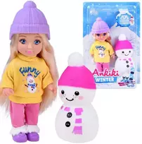 Ankiki lėlė, maža lėlė 13 cm + sniego senelis