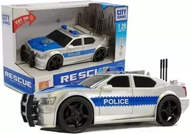 Policijos automobilis su šviesos ir garso efektais, 1:20, sidabrinis