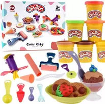 Vaikiškas konditerio rinkinys su plastilinu ir formelėmis