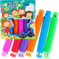 Sensoriniai šviečiantys vamzdeliai "Pop Pipes", 6 vnt.