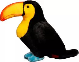 Pliušinis žaislas Tukanas, 25 cm, juodas/oranžinis/mėlynas