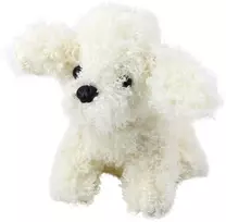 Pliušinis žaislas Šuo Pudelis, 20 cm, baltas