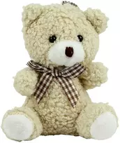 Pliušinis žaislas - pakabukas Meškiukas, 8 cm, beige