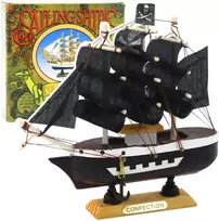 Kolekcinis dekoratyvinis piratų laivo modelis, 16x15 cm, juodas