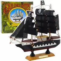 Kolekcinis dekoratyvinis piratų laivo modelis, 20x20 cm, juodas