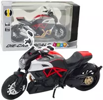 Metalinis sportinio motociklo modelis su šviesos ir garso efektais, 1:12, raudonas/auksinis