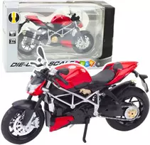 Metalinis sportinio motociklo modelis su šviesos ir garso efektais, 1:12, raudonas/sidabrinis