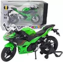Metalinis sportinio motociklo modelis su šviesos ir garso efektais, 1:12, žalias