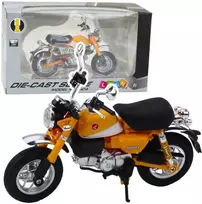 Metalinis retro motociklo modelis su šviesos efektais, 1:12, geltonas