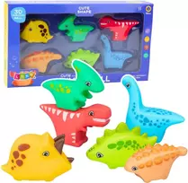 Vonios žaislų rinkinys „Guminiai dinozaurai“ 6 vnt.