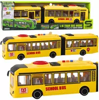 Mokyklinis autobusas su šviesos ir garso efektais, 1:16, geltonas