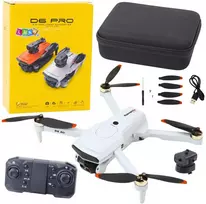 Dronas D6 PRO su kamera ir LED, šviesiai pilkas