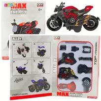 Surenkamas motociklo modelis DIY 1:14, oranžinis