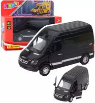Metalinis automobilis su šviesos ir garso efektais, juodas