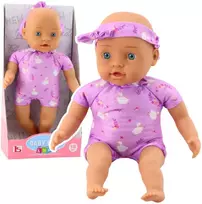 Lėlė kūdikis su violetine apranga, 31 cm