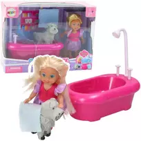 Mini lėlė su vonia ir šuniuku