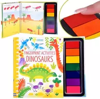Kūrybinė knyga piešimui pirštams "Dinosaurs" (anglų kalba)