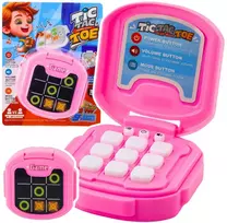 Elektroninis žaidimas "Tic Tac Toe", 9 režimai, rožinis