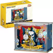 „Puremind“ sulankstomas medinis modelis „Snoopy Peanuts“ cirko scenos talentų šou 3D dėlionė „pasidaryk pats“