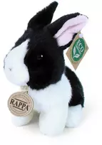 Rappa Eco-Friendly Pliušinis žaislas - baltai juodas triušis, 16 cm
