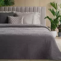 Eurofirany Šenilą primenantis dekoratyvinis lovos užtiesalas, 220x240 cm, dvigulei lovai, su dekoratyvinėmis siūlėmis, minkštas poliesterio audinys, pledas miegamajam Lovatiesė
